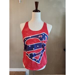 Superman Women's Cropped Tank Top SZ Medium